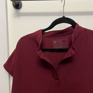 Figs burgundy scrub top xl